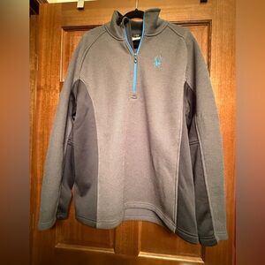 Spyder Charcoal and Cobalt Quarter-Zip Pullover